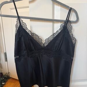 Aritzia Black Lace Detail Chemise